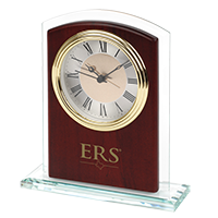 Glass & Wood Desk Clock